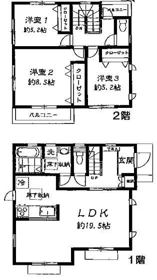 Floor plan. 35,800,000 yen, 3LDK, Land area 150.98 sq m , Building area 91.99 sq m