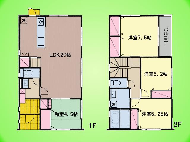 Floor plan. 34,800,000 yen, 4LDK, Land area 150.24 sq m , Please have a look the floor plan of the room of the building area 102.68 sq m LDK20 Pledge!