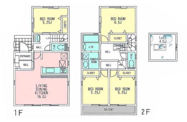 Floor plan. 35,800,000 yen, 4LDK, Land area 101.78 sq m , Building area 95.22 sq m