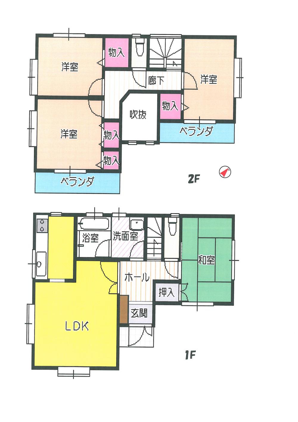 Floor plan. 32,900,000 yen, 4LDK, Land area 132.55 sq m , Building area 96.08 sq m