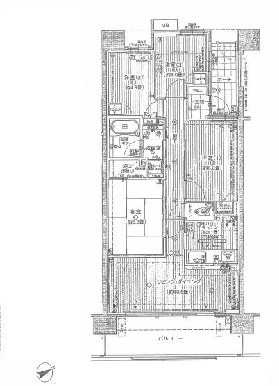 Floor plan. 4LDK, Price 28.8 million yen, Occupied area 73.25 sq m , Balcony area 12.4 sq m spacious 4LDK