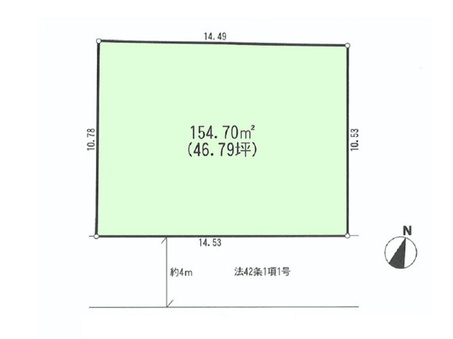 Compartment figure. Land price 18.5 million yen, Land area 154.7 sq m