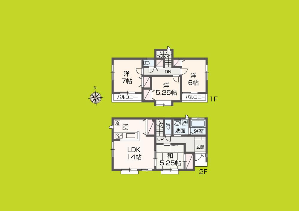 Floor plan. (A Building), Price 30,800,000 yen, 4LDK, Land area 117.77 sq m , Building area 93.98 sq m