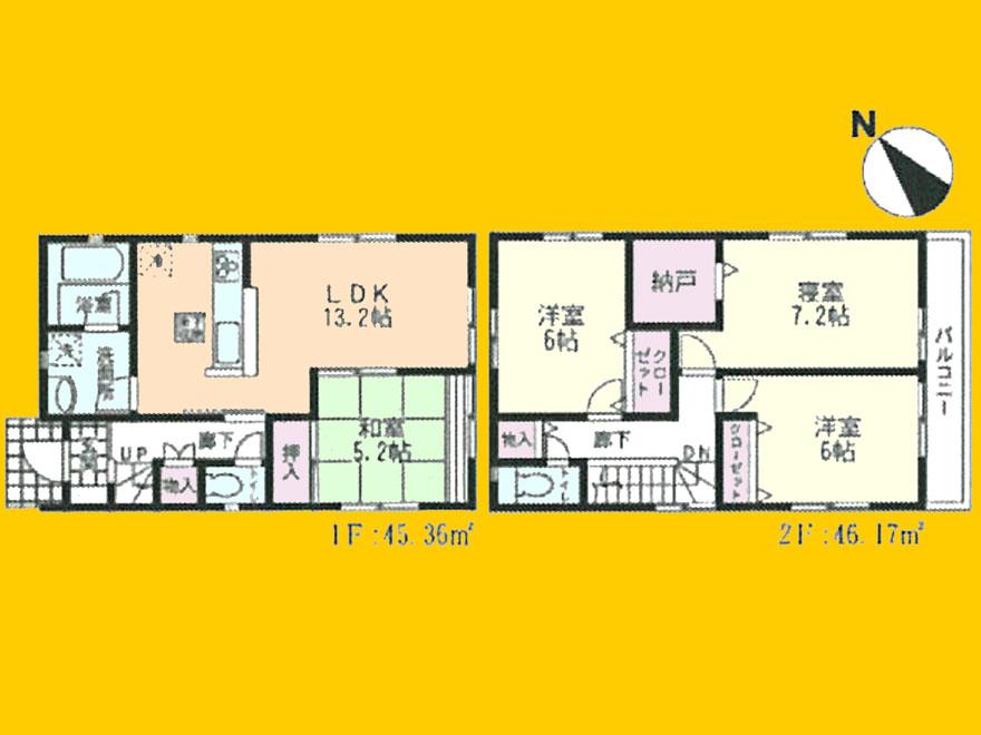 Floor plan. (4 Building), Price 41,800,000 yen, 4LDK, Land area 120.03 sq m , Building area 91.53 sq m