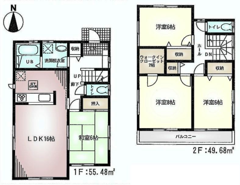Floor plan. (Building 2), Price 43,800,000 yen, 4LDK, Land area 161.71 sq m , Building area 122.92 sq m