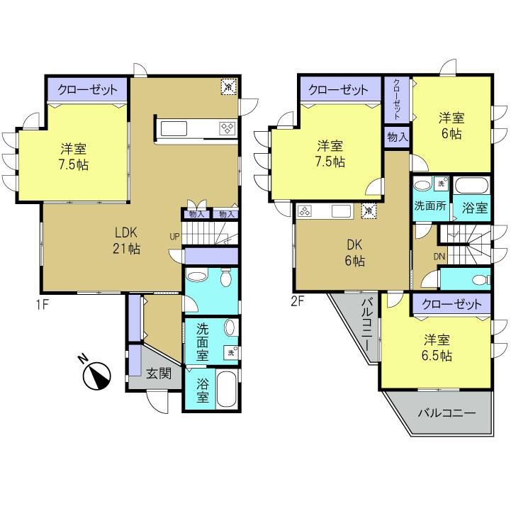 Floor plan. 46,900,000 yen, 5LDK, Land area 150.15 sq m , Building area 137.15 sq m