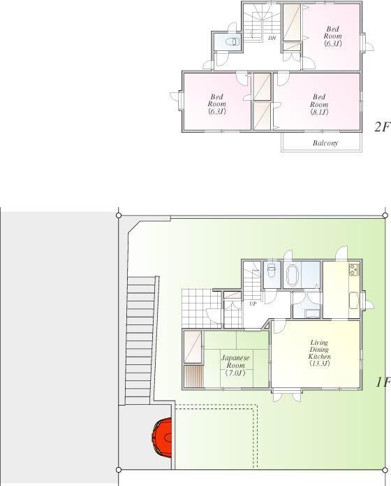 Floor plan. It is surrounded by a garden, Is wide south, Good per yang detached