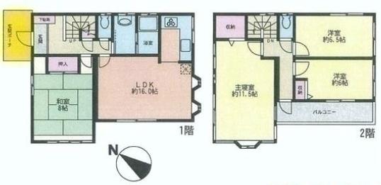 Floor plan. 29,900,000 yen, 4LDK, Land area 173.91 sq m , Building area 117.05 sq m