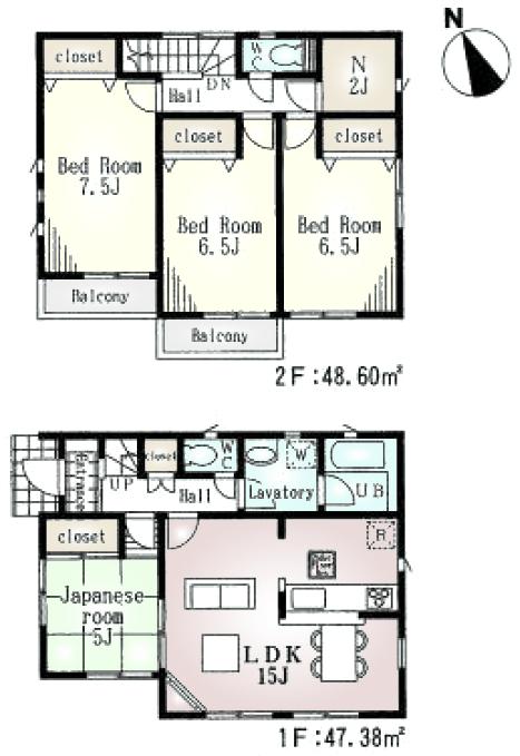 Floor plan. (1 Building), Price 30,800,000 yen, 4LDK, Land area 99.99 sq m , Building area 95.98 sq m
