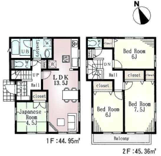 Floor plan. (4 Building), Price 28.8 million yen, 4LDK, Land area 111.95 sq m , Building area 90.31 sq m