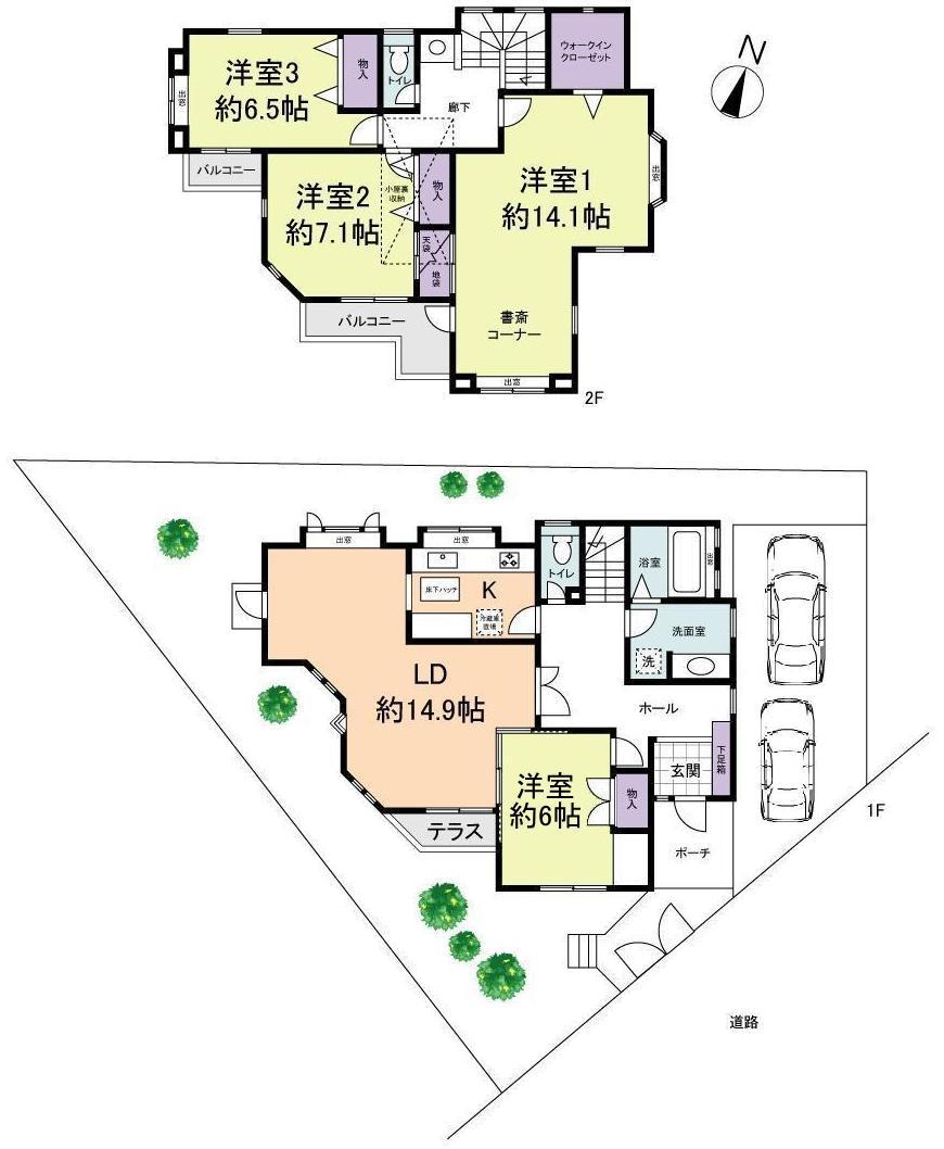 Floor plan. 28.8 million yen, 4LDK, Land area 177.17 sq m , Building area 133.39 sq m