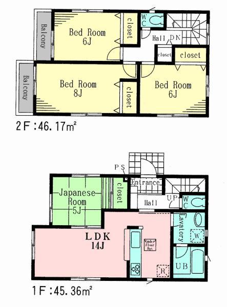 Floor plan. 35,800,000 yen, 4LDK, Land area 149.33 sq m , Building area 91.53 sq m