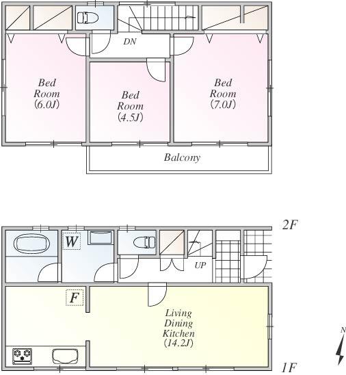 Floor plan. 23.8 million yen, 3LDK, Land area 109.99 sq m , Building area 75.32 sq m