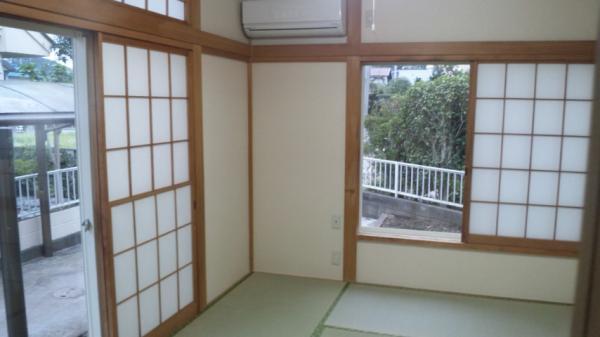 Non-living room. First floor 6-mat Japanese-style room, Tatami mat replacement, Sliding door ・ Sliding door already modified paste.