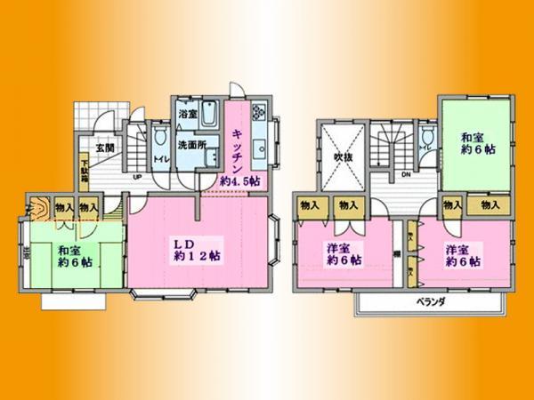 Floor plan. 24,800,000 yen, 4LDK, Land area 188.42 sq m , Building area 102.45 sq m