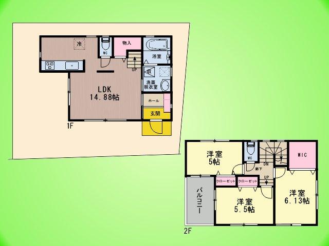 Floor plan. 34,800,000 yen, 3LDK, Land area 99.72 sq m , It is a building area of ​​77.84 sq m storage rich designer house ☆
