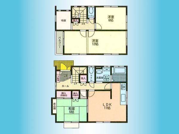 Floor plan. 24,800,000 yen, 3LDK, Land area 206.69 sq m , Building area 89.41 sq m