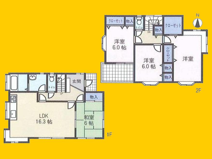 Floor plan. 32,800,000 yen, 4LDK, Land area 143.4 sq m , Building area 104.33 sq m