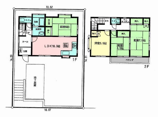 Floor plan. 22.5 million yen, 4LDK, Land area 150.72 sq m , Building area 89.42 sq m