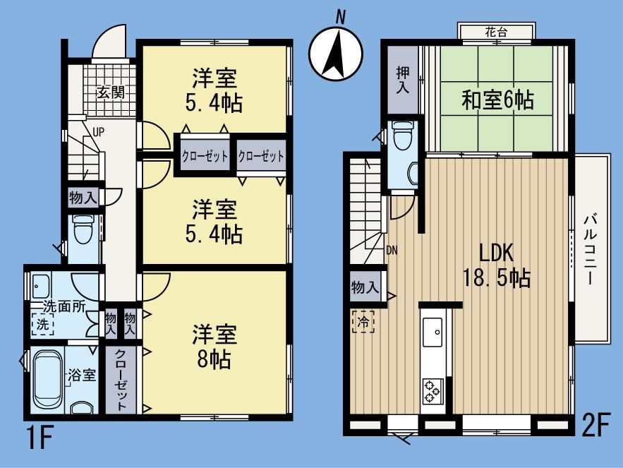 Floor plan. 30,800,000 yen, 4LDK, Land area 144.54 sq m , Building area 99.37 sq m