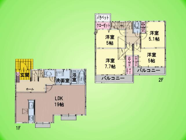 Floor plan. ((3) Building), Price 53,800,000 yen, 4LDK, Land area 125.79 sq m , Building area 119.13 sq m