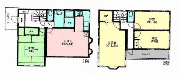 Floor plan. 29,900,000 yen, 4LDK, Land area 173.91 sq m , Building area 117.05 sq m