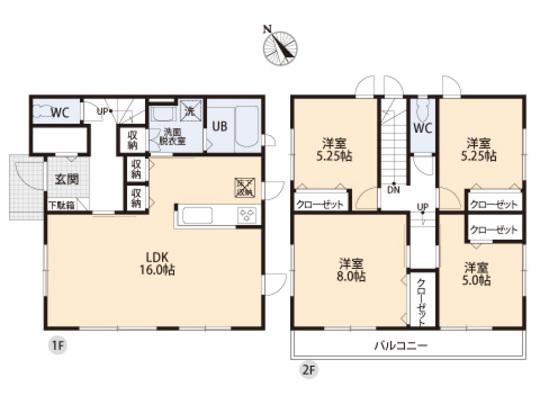 Floor plan. 34,800,000 yen, 4LDK, Land area 132.5 sq m , Building area 103.5 sq m floor plan