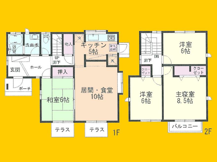Floor plan. 20.8 million yen, 4LDK, Land area 195.1 sq m , Building area 117.1 sq m