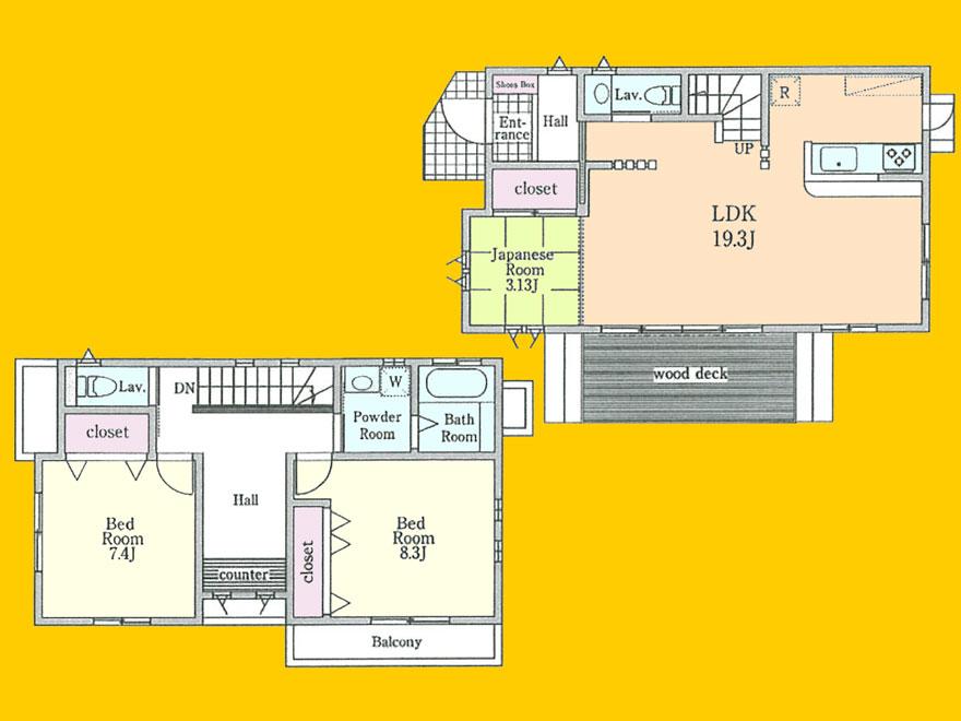 Floor plan. 39,800,000 yen, 3LDK, Land area 135.78 sq m , Building area 106.5 sq m