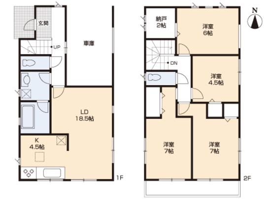 Floor plan. 32,800,000 yen, 4LDK, Land area 83.98 sq m , Building area 105.3 sq m floor plan