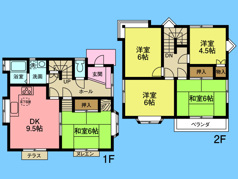 Floor plan. 22,800,000 yen, 5DK, Land area 153.97 sq m , Building area 89.91 sq m floor plan