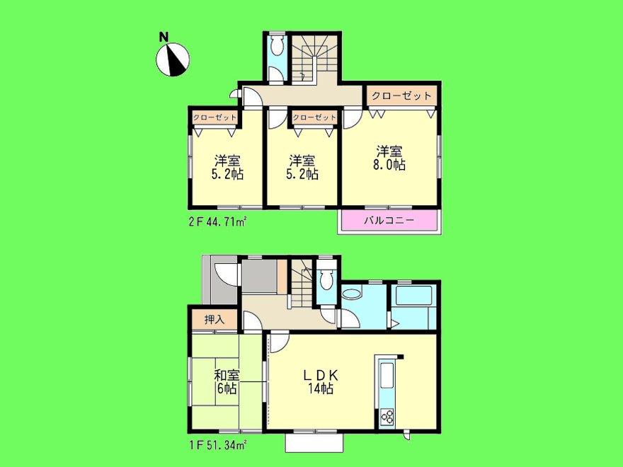 Floor plan. 36,900,000 yen, 4LDK, Land area 131.24 sq m , Building area 96.05 sq m