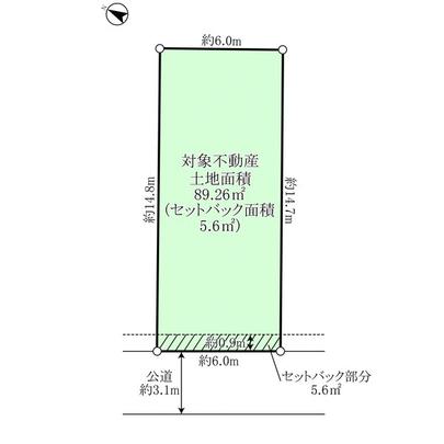 Compartment figure. Shaping land of frontage 6m. Building coverage 60% ・ Volume rate of 150%