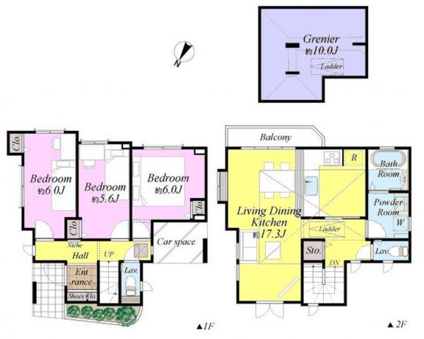 Floor plan. 83,200,000 yen, 3LDK+S, Land area 78.67 sq m , Building area 92.73 sq m