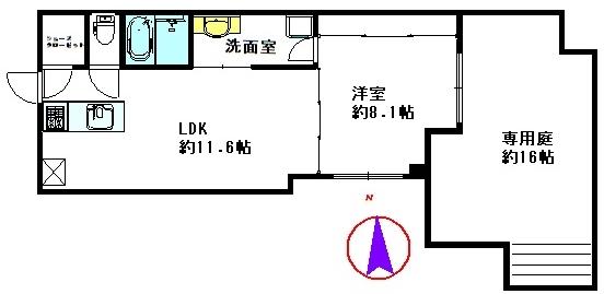 Floor plan. 1LDK, Price 41,800,000 yen, Footprint 47 sq m
