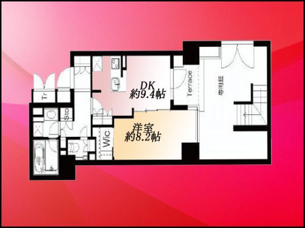 Floor plan. 1DK, Price 34,900,000 yen, Occupied area 47.58 sq m