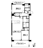 Floor: 2LDK, occupied area: 54.47 sq m, Price: 46,790,000 yen, now on sale