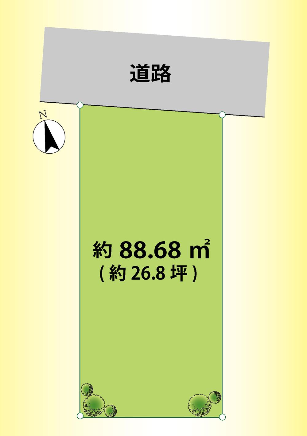 Compartment figure. Land price 70,800,000 yen, Land area 88.68 sq m