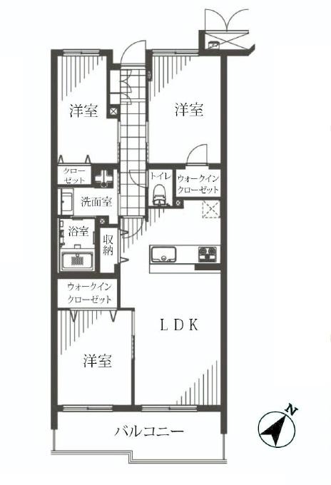 Floor plan. 3LDK, Price 54,800,000 yen, Footprint 70.5 sq m , Balcony area 9.63 sq m 3LDK