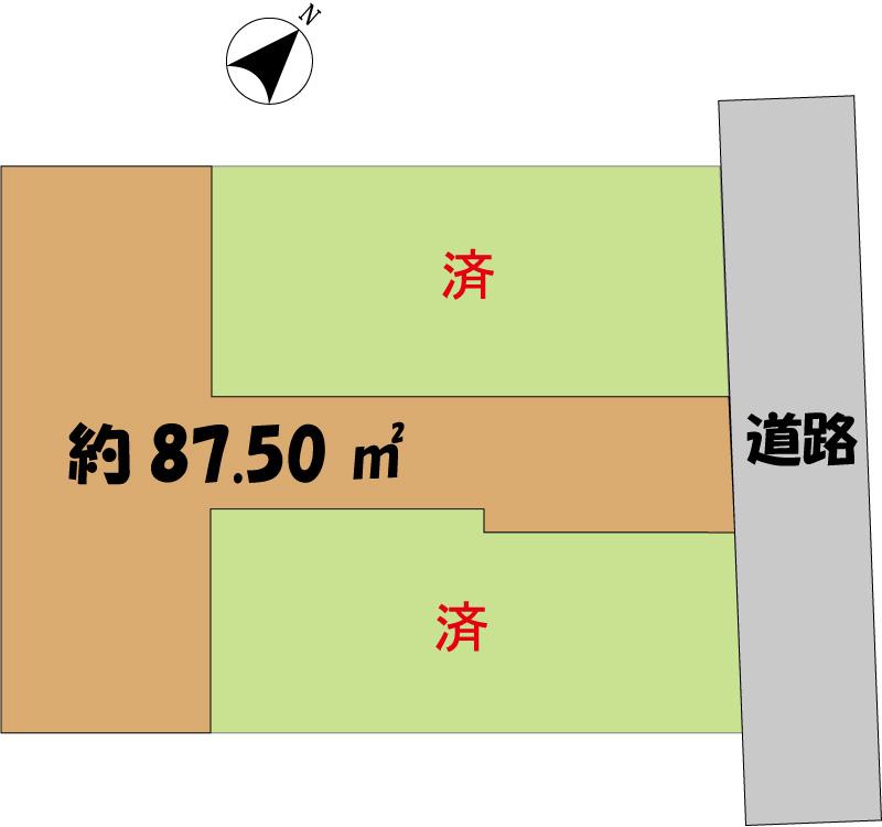 Compartment figure. Land price 44,800,000 yen, Land area 87.5 sq m