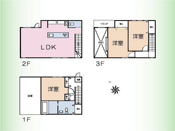 Floor plan. 68 million yen, 3LDK, Land area 57.58 sq m , Building area 97.07 sq m floor plan