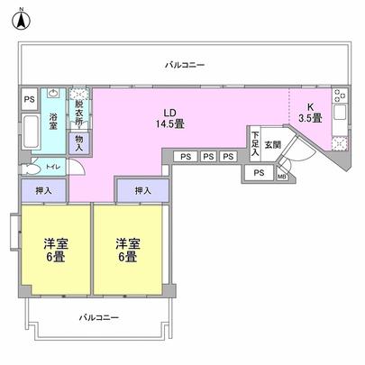Floor plan. top floor ・ Because the three-way there is an opening, There is a feeling of opening. Also positive per ventilation