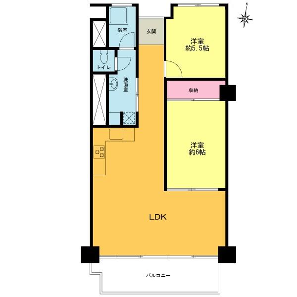 Floor plan. 2LDK, Price 29,800,000 yen, Occupied area 71.01 sq m