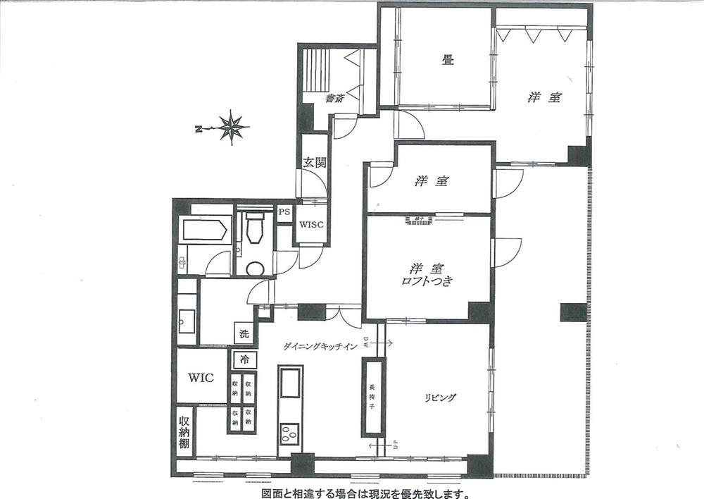 Floor plan. A feeling of opening LDK fun with loft Western-style