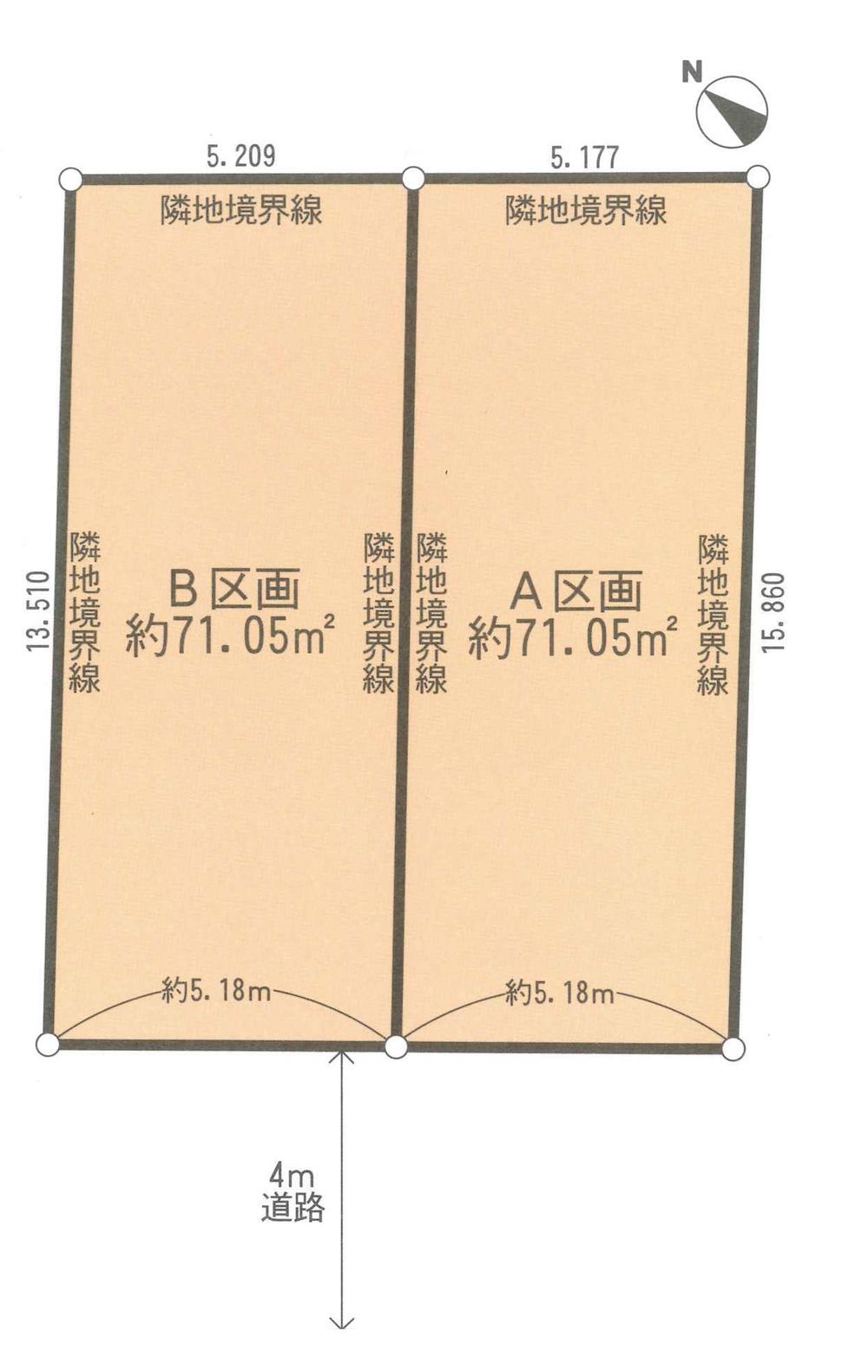 Compartment figure. Land price 61,800,000 yen, Land area 71.05 sq m