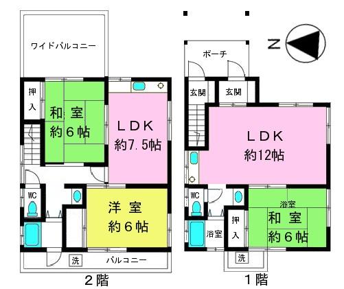 Floor plan. 28.5 million yen, 4LDK, Land area 85.25 sq m , Building area 89.23 sq m