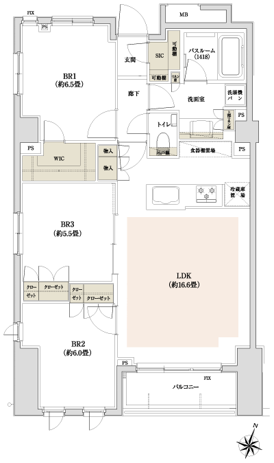 Floor: 3LDK + WIC + SIC, the occupied area: 75.93 sq m, Price: TBD