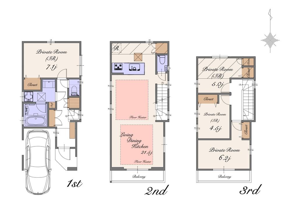 Floor plan. (C), Price 71,900,000 yen, 2LDK+2S, Land area 66.96 sq m , Building area 115.32 sq m