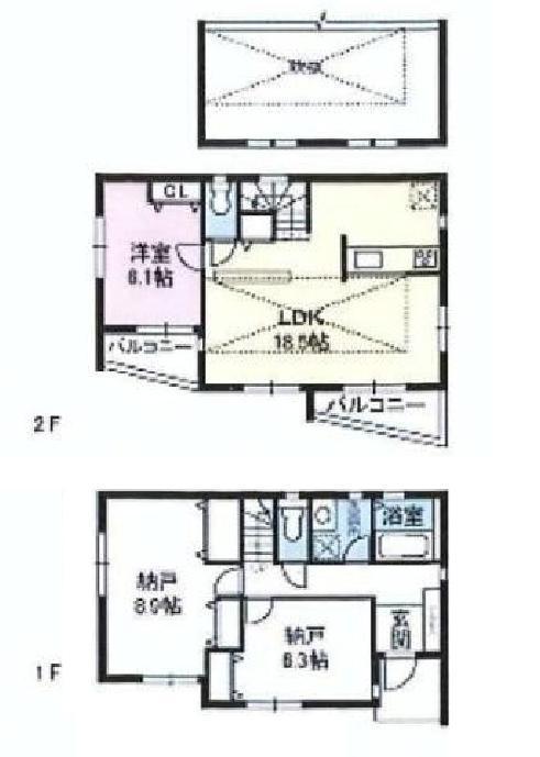 Floor plan. 79,800,000 yen, 1LDK + 2S (storeroom), Land area 103.6 sq m , Building area 93.11 sq m