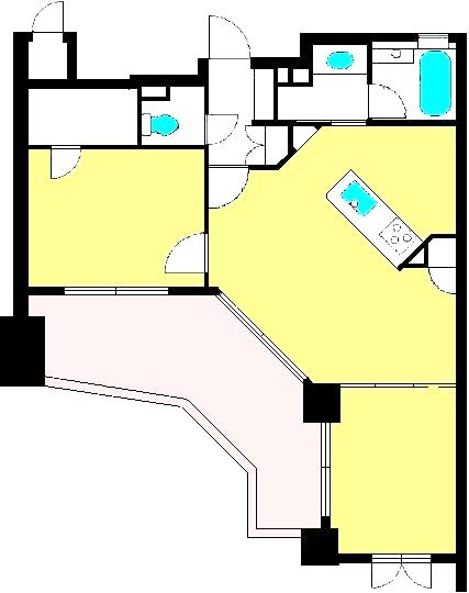 Floor plan. 2LDK, Price 52,800,000 yen, Occupied area 56.67 sq m , Balcony area 8.27 sq m